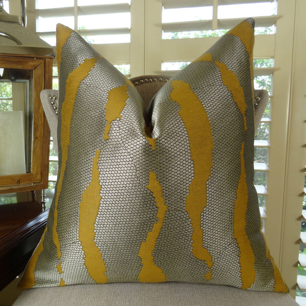 Grey Mustard High End Throw Pillow Modern Sofa Pillow 11023 PillowsAndDecor