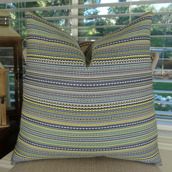 Navy Lavender Luxury Throw Pillow Stripe Accent Pillow 11425 PillowsAndDecor