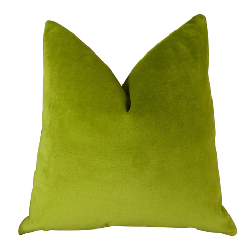 Chartreuse Cream Velvet Throw Pillow Cover